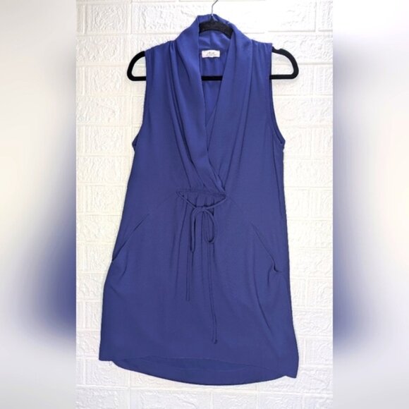 Wilfred Blue Draped Dress - Picture 1 of 5